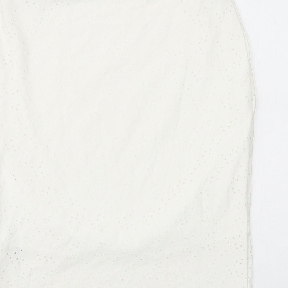 I SAW IT FIRST Womens White Polyester Straight & Pencil Skirt Size 14