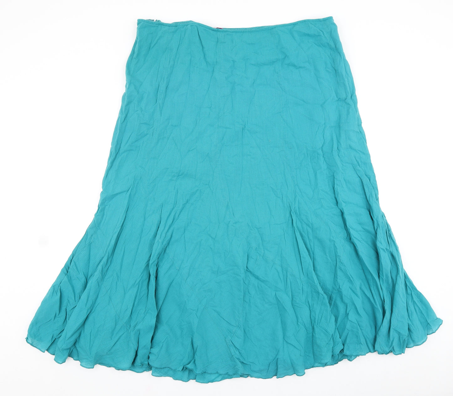 Marks and Spencer Womens Blue Polyester Swing Skirt Size 18 Zip