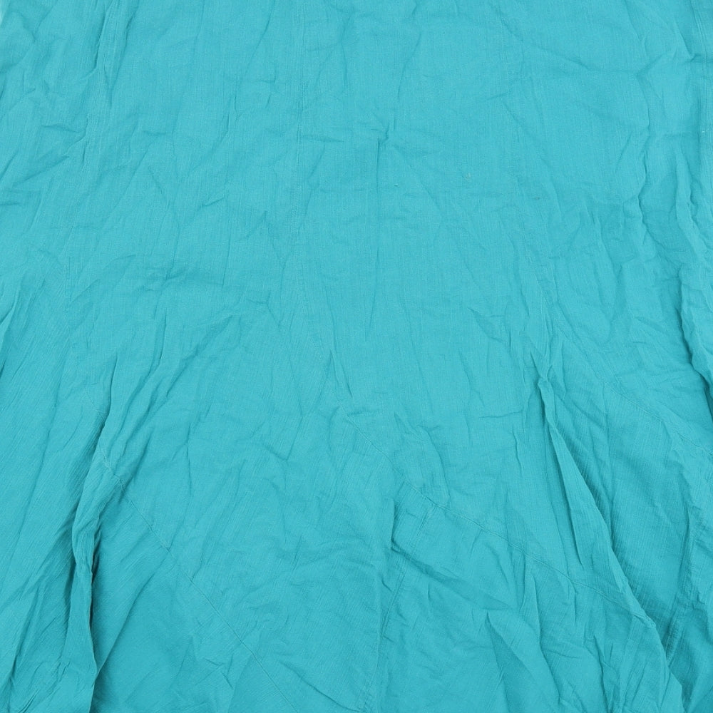Marks and Spencer Womens Blue Polyester Swing Skirt Size 18 Zip