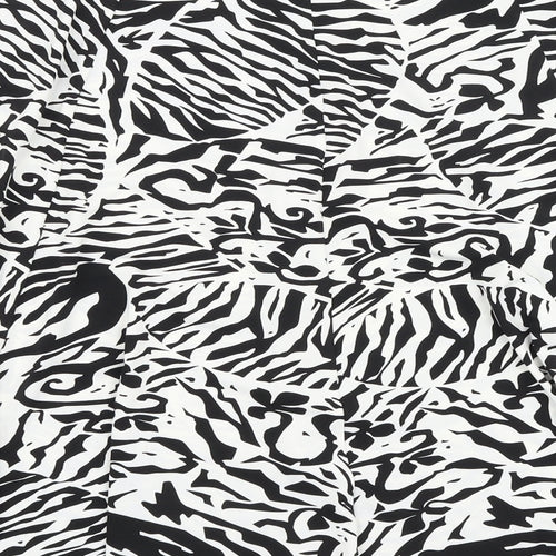 Soon Womens Black Geometric Polyester Swing Skirt Size 14