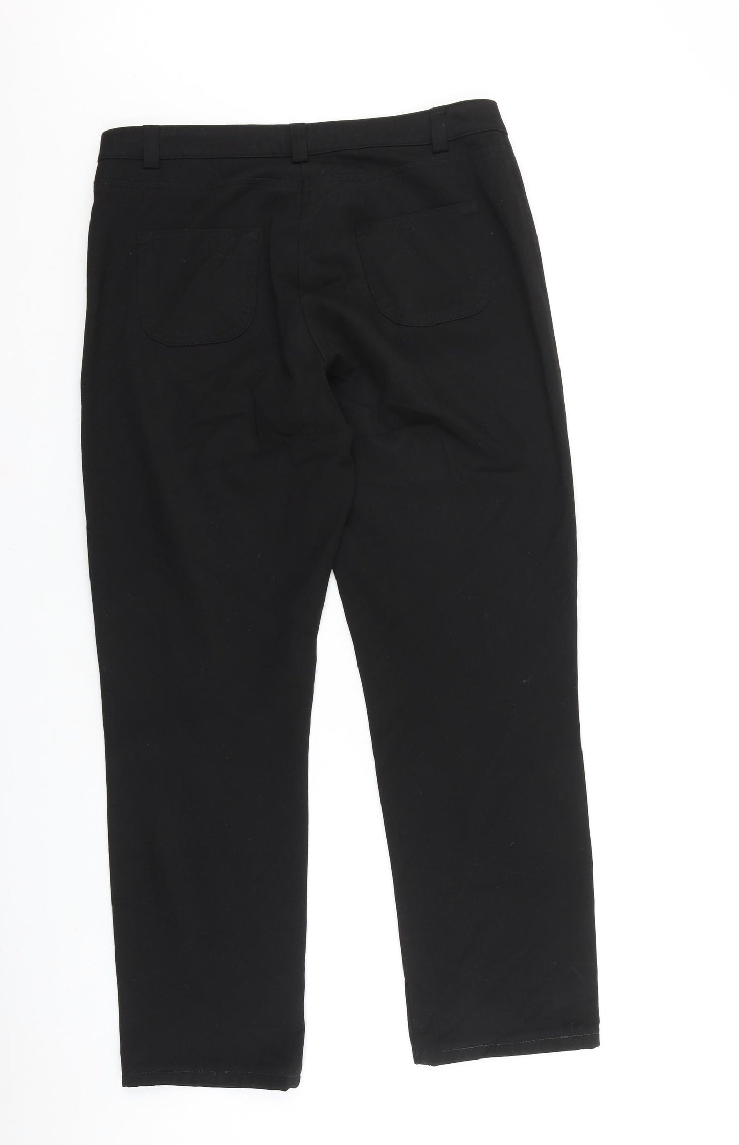 jaegar Womens Black Cotton Straight Jeans Size 12 L28 in Regular Button
