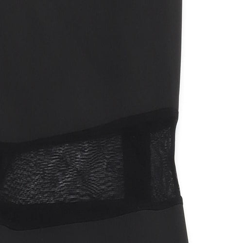 Missguided Womens Black Viscose Bodycon Size 10 Scoop Neck Pullover - Mesh Panels