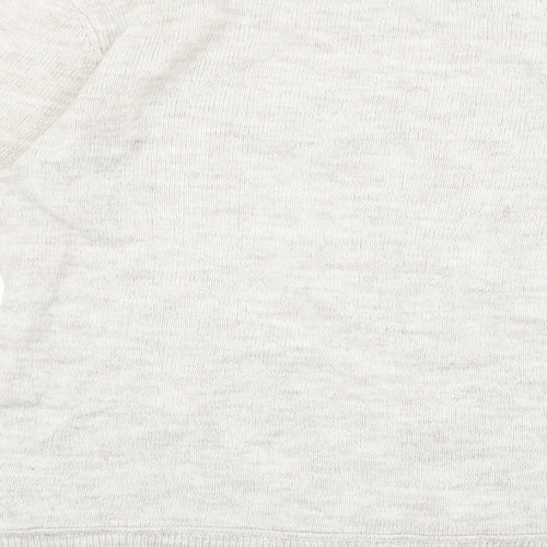 Treasure Bond Womens Beige Round Neck Acrylic Pullover Jumper Size M