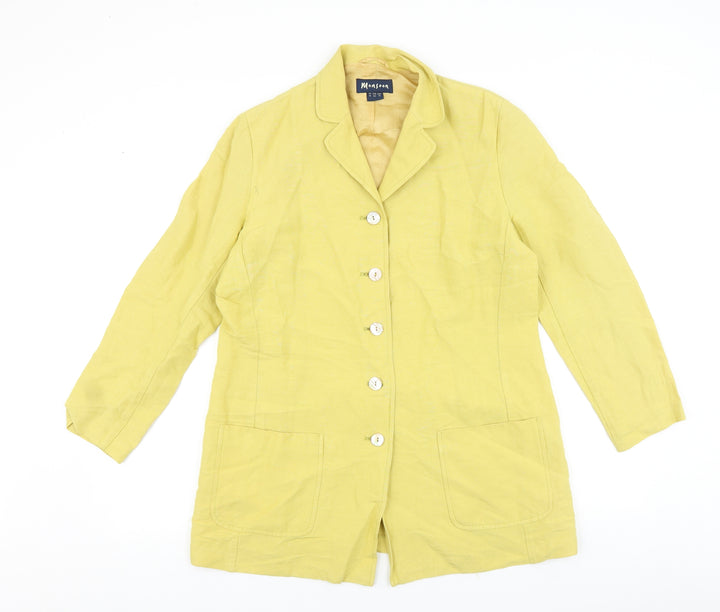Monsoon Womens Yellow Pea Coat Coat Size 14 Button