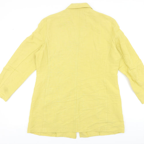 Monsoon Womens Yellow Pea Coat Coat Size 14 Button