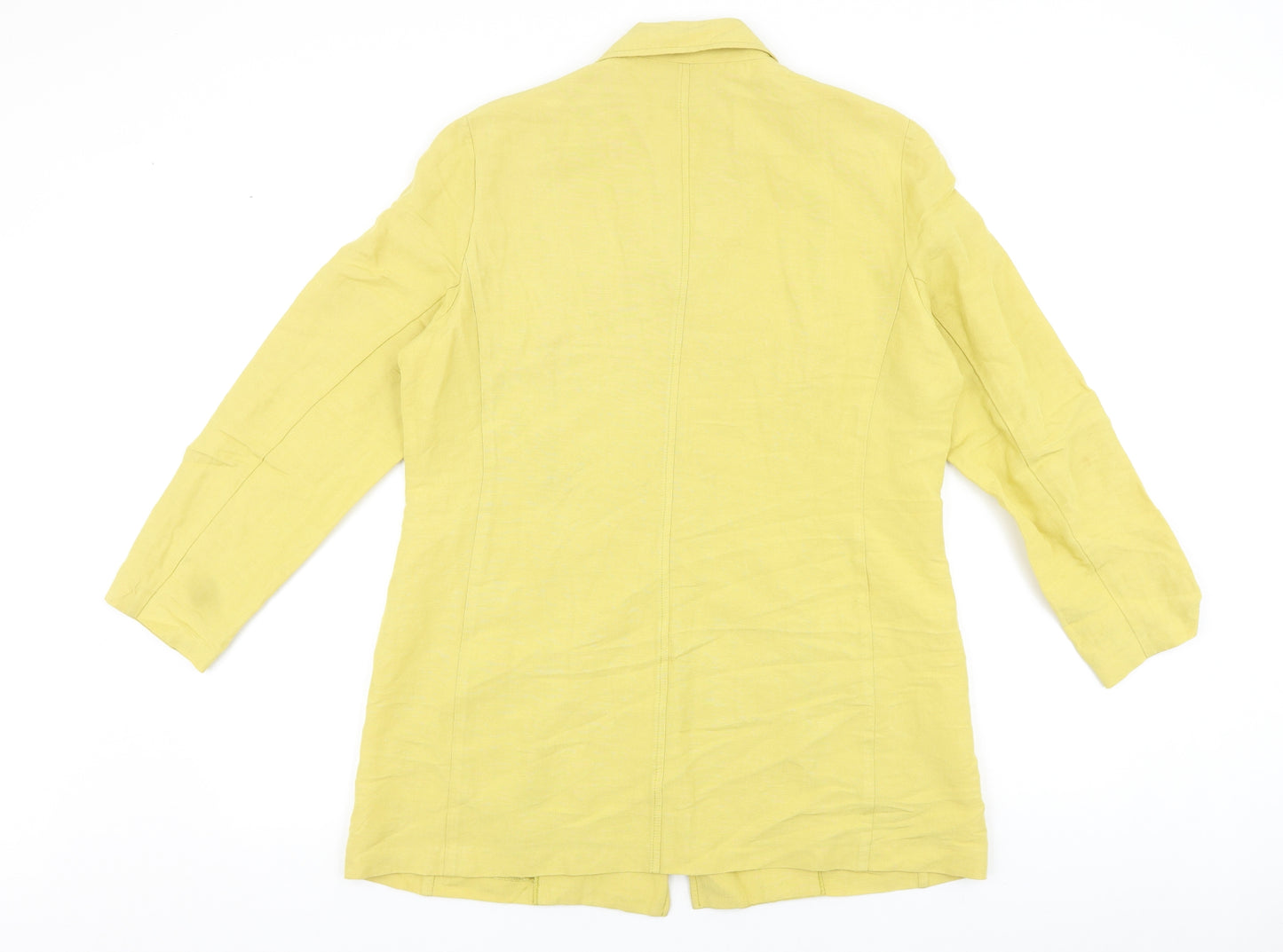 Monsoon Womens Yellow Pea Coat Coat Size 14 Button