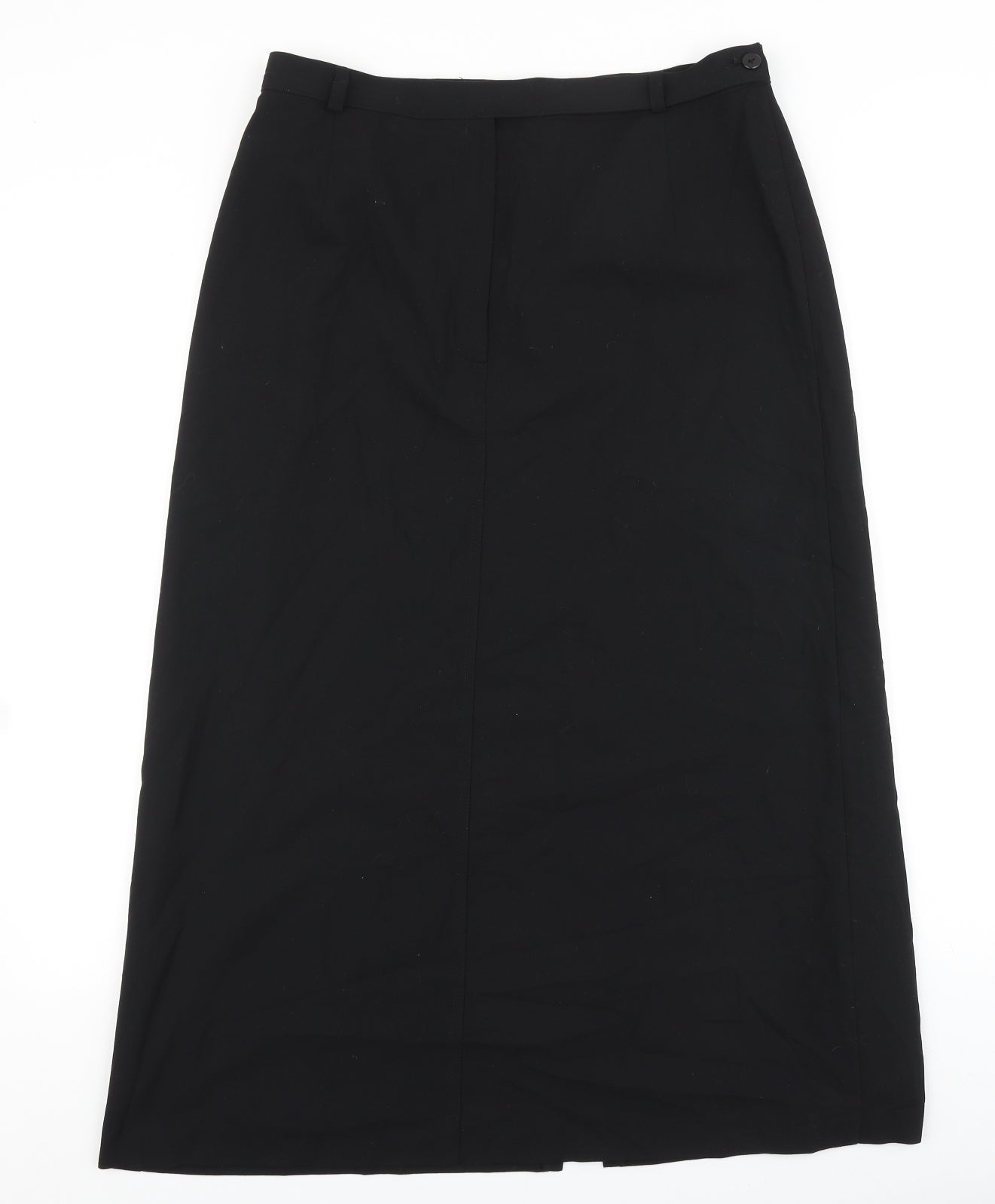 Marks and Spencer Womens Black Polyester Straight & Pencil Skirt Size 16 Zip
