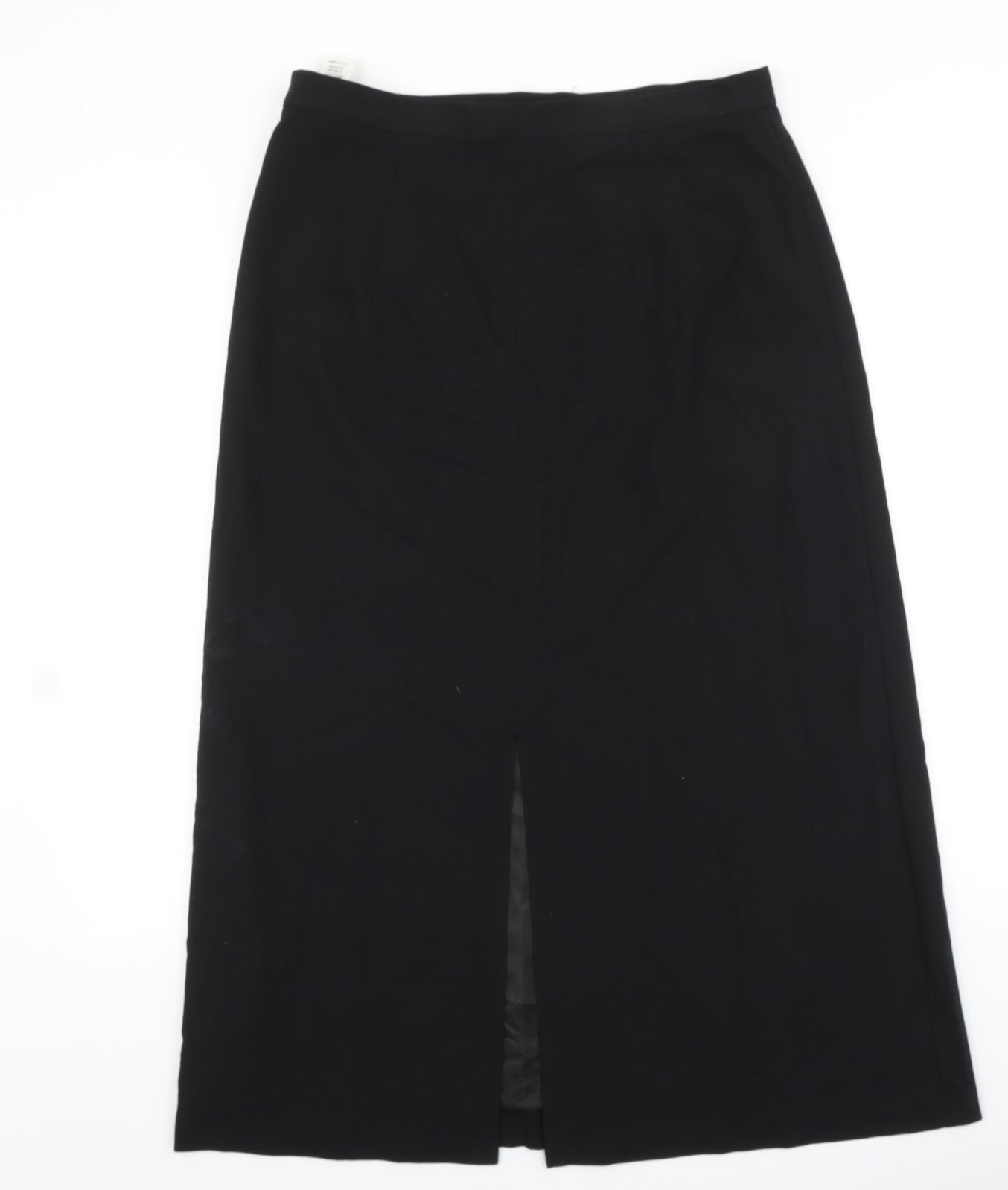 Marks and Spencer Womens Black Polyester Straight & Pencil Skirt Size 16 Zip