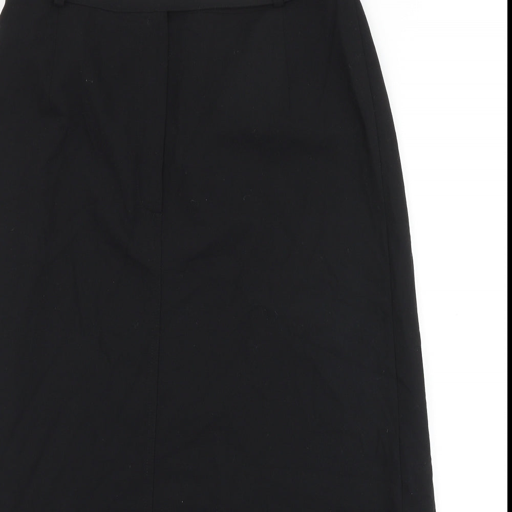 Marks and Spencer Womens Black Polyester Straight & Pencil Skirt Size 16 Zip