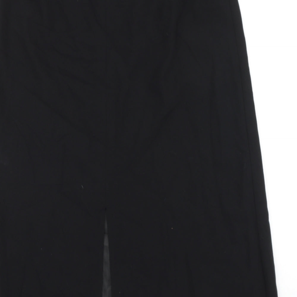 Marks and Spencer Womens Black Polyester Straight & Pencil Skirt Size 16 Zip