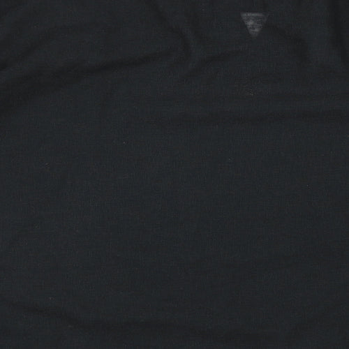 Preworn Womens Black Polyester Basic Blouse Size L V-Neck