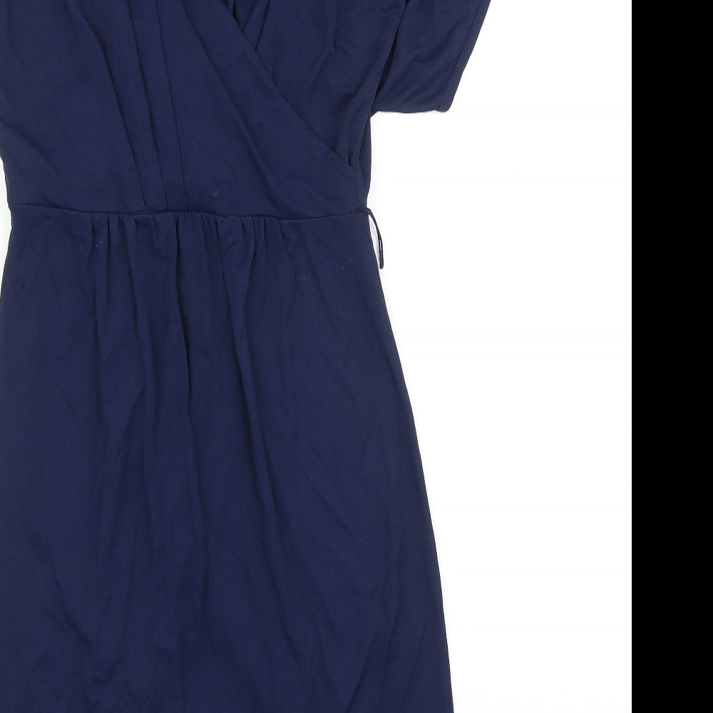 Whistles Womens Blue Polyester A-Line Size 10 V-Neck Pullover