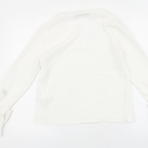 Zara Womens White Polyester Basic Blouse Size XS V-Neck