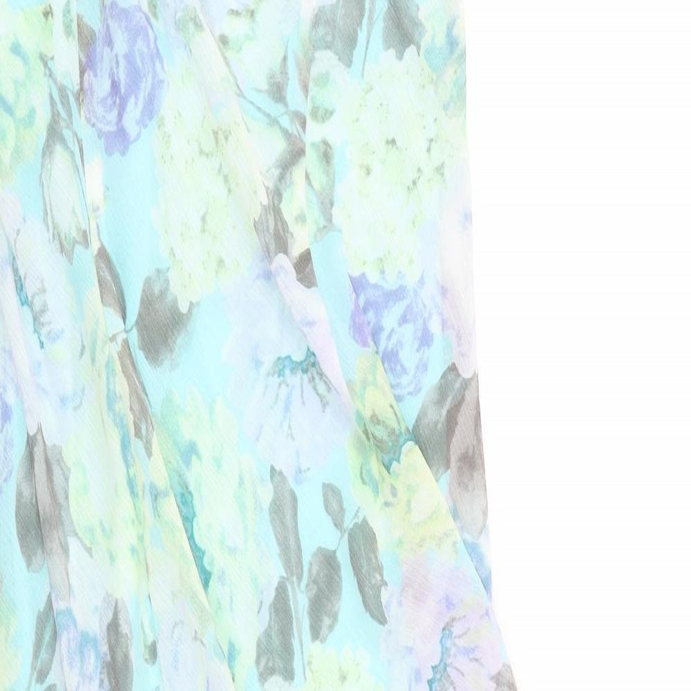 Bonmarché Womens Green Geometric Polyester A-Line Size 14 V-Neck Pullover