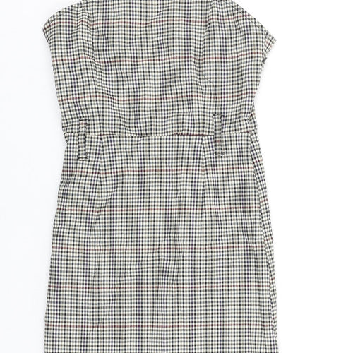 Jennyfer Womens Multicoloured Plaid Polyester Pinafore/Dungaree Dress Size XS Square Neck Zip