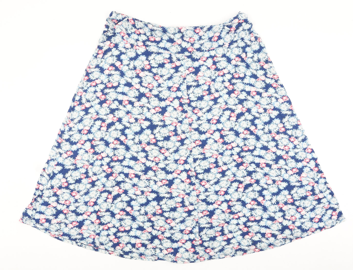 Classics Womens Blue Floral Viscose Flare Skirt Size 35 in