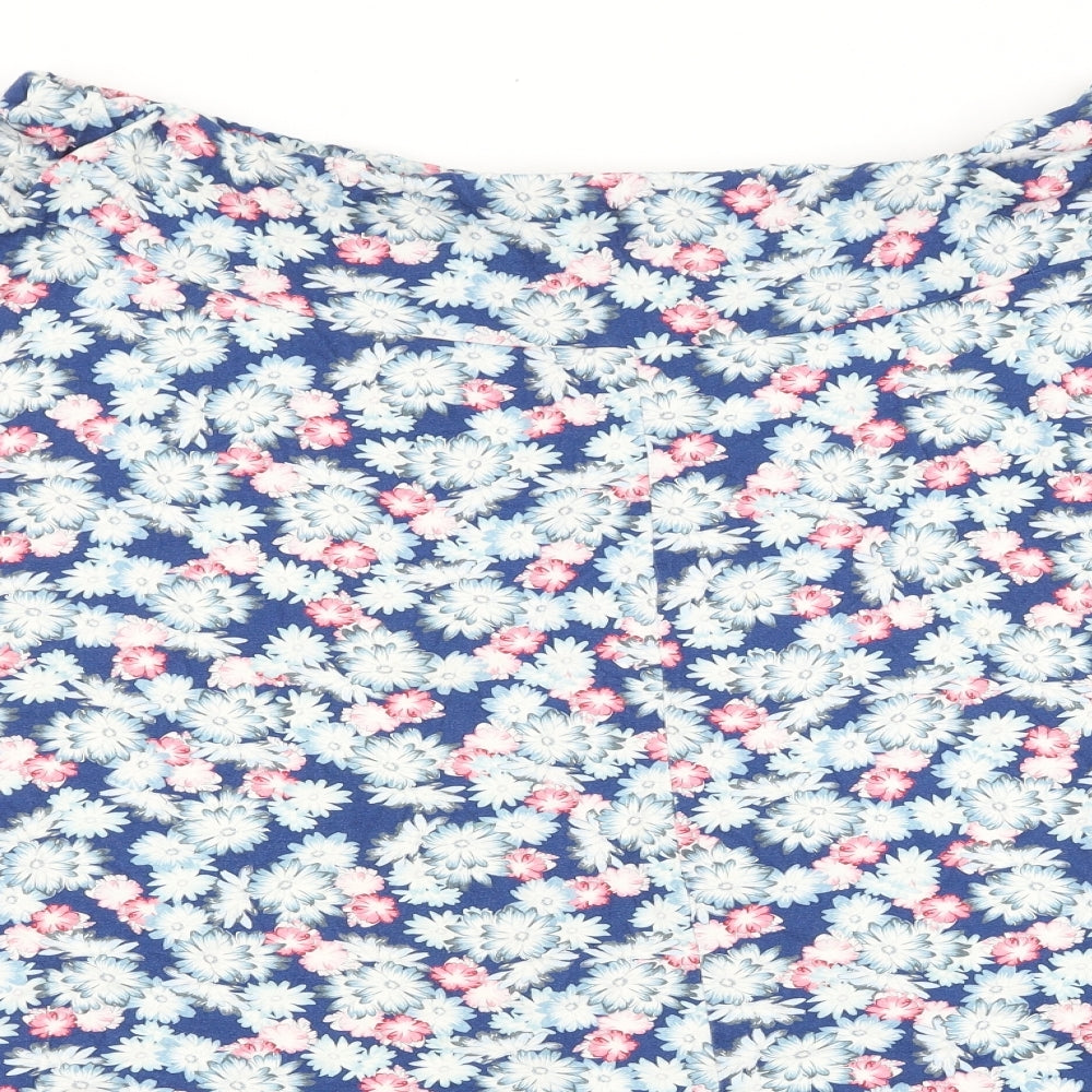 Classics Womens Blue Floral Viscose Flare Skirt Size 35 in