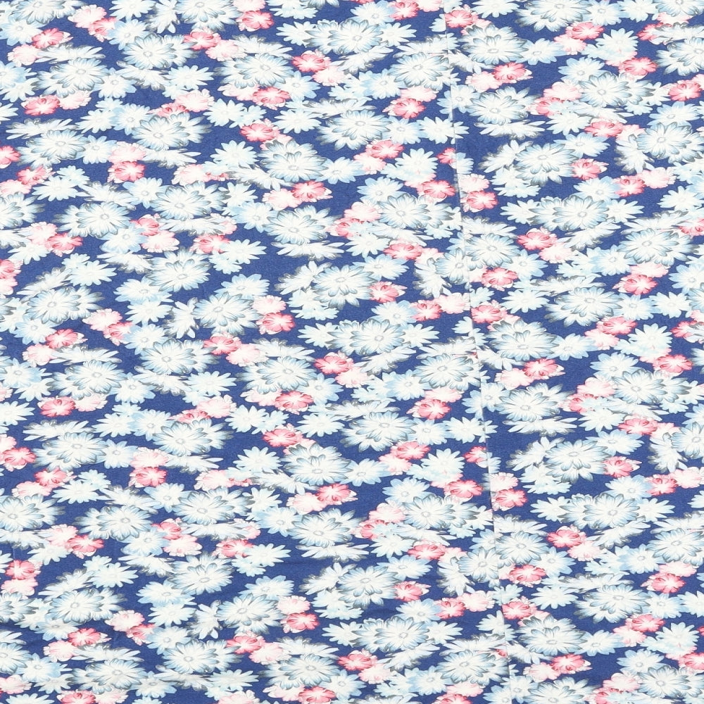 Classics Womens Blue Floral Viscose Flare Skirt Size 35 in