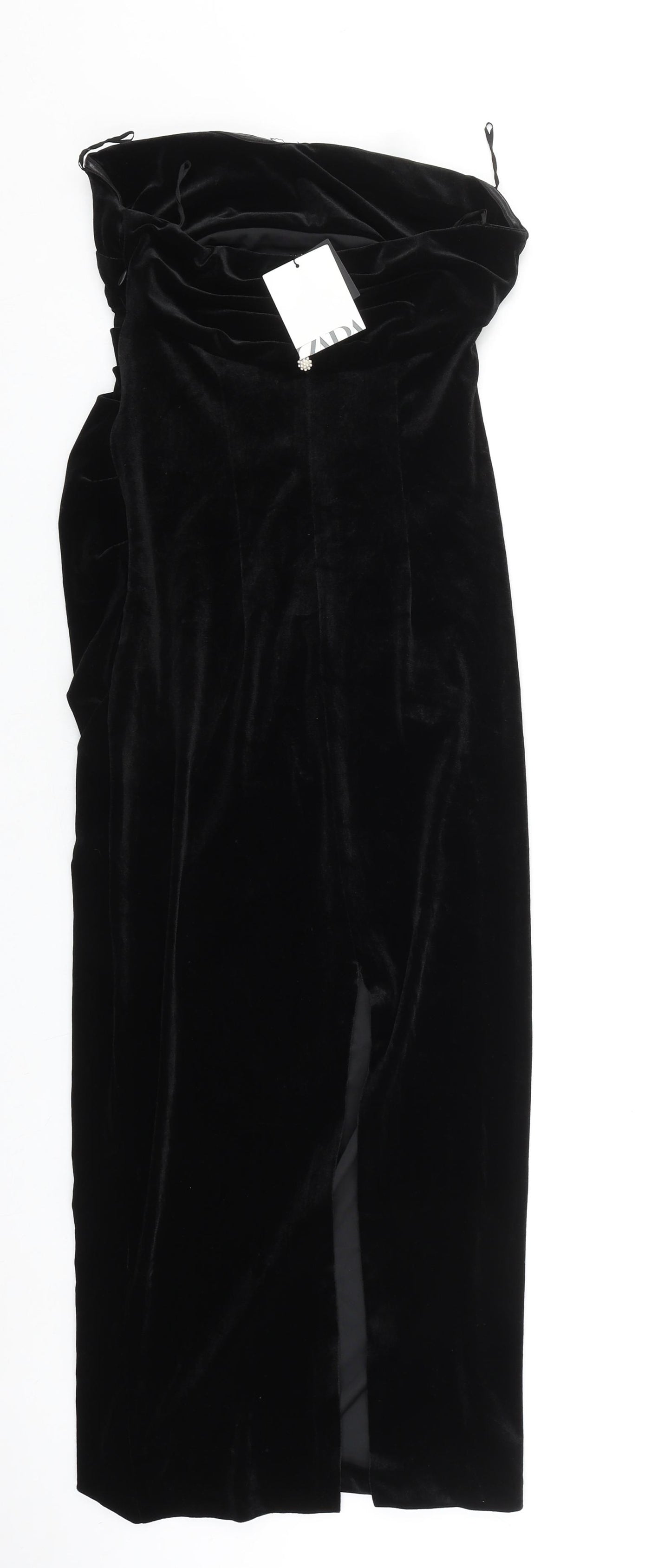Zara Womens Black Polyester Ball Gown Size S Sweetheart Pullover