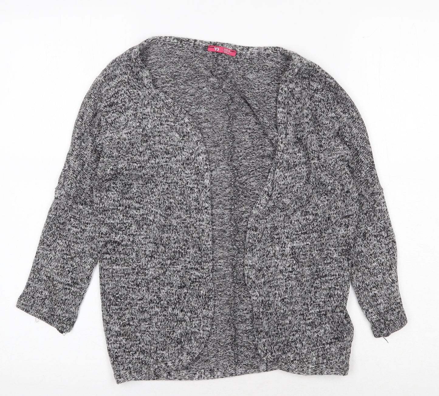 YD Girls Grey V-Neck Viscose Cardigan Jumper Size 8-9 Years