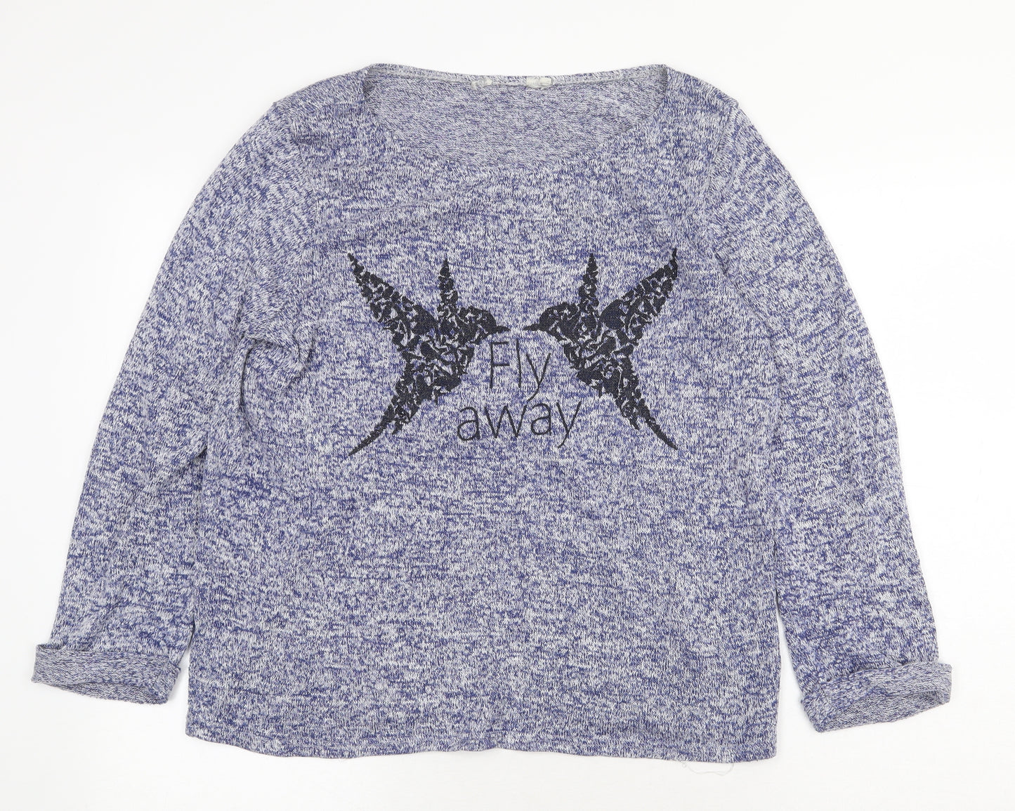 Peacocks Womens Blue Round Neck Viscose Pullover Jumper Size 12 - Fly Away