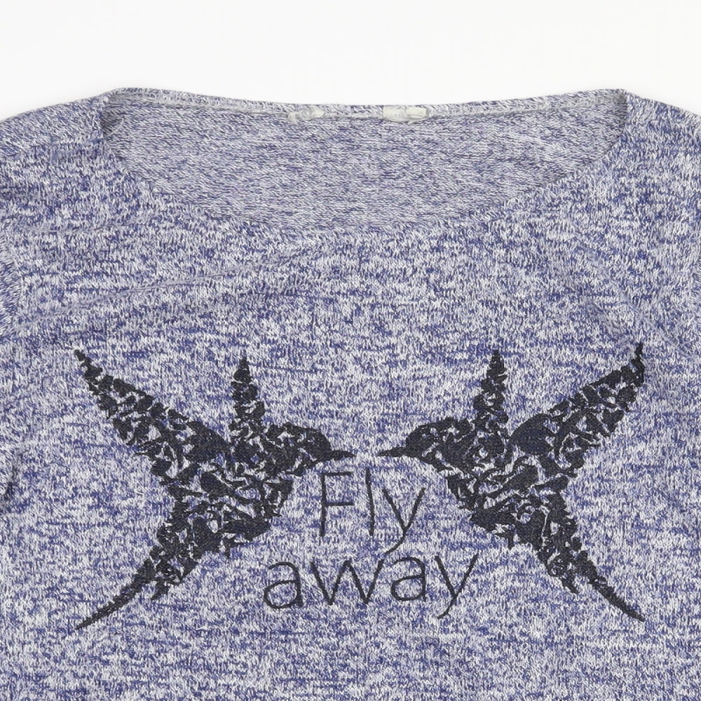 Peacocks Womens Blue Round Neck Viscose Pullover Jumper Size 12 - Fly Away