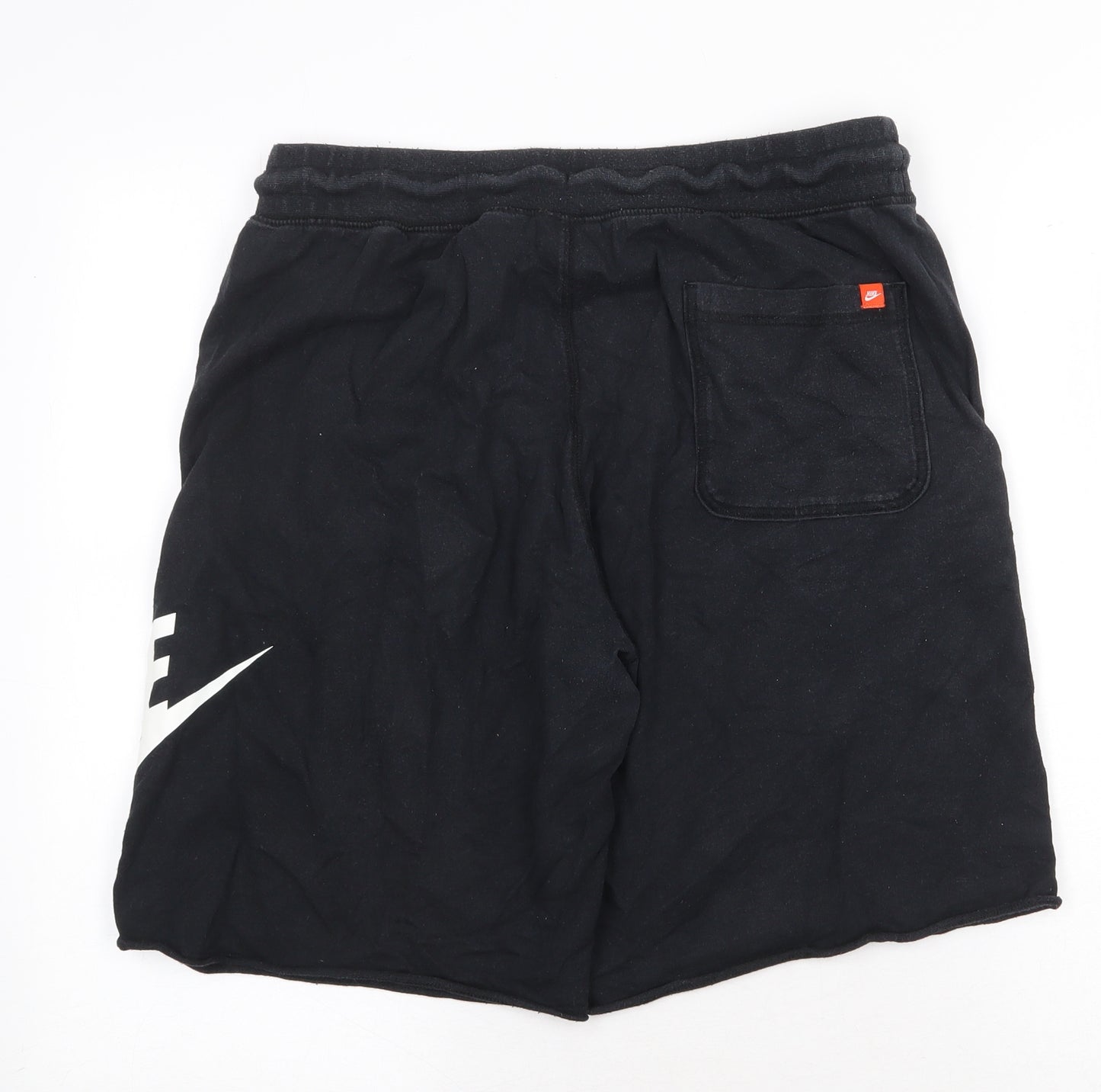 Nike Mens Black Cotton Sweat Shorts Size L Regular Drawstring