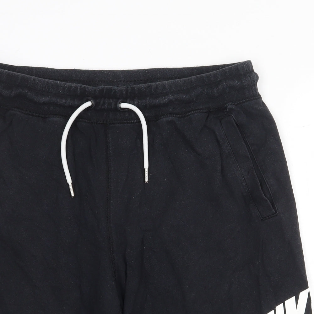Nike Mens Black Cotton Sweat Shorts Size L Regular Drawstring