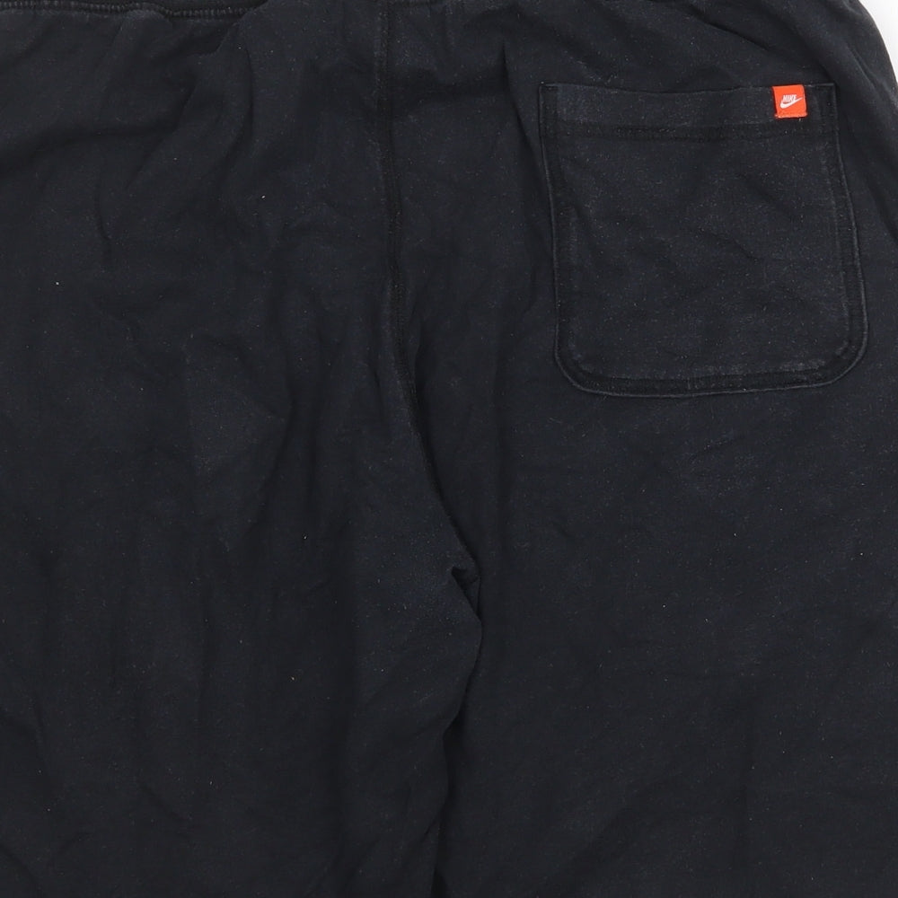 Nike Mens Black Cotton Sweat Shorts Size L Regular Drawstring
