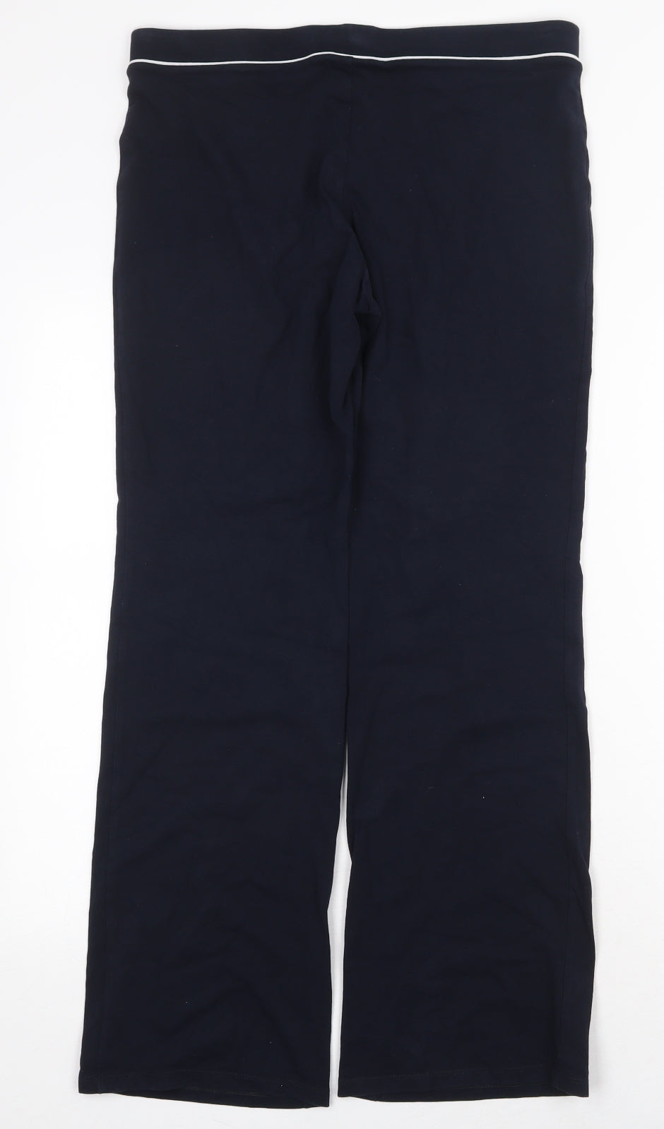 Marks and Spencer Womens Blue Cotton Jogger Trousers Size 12 Regular - Contrasting Trim