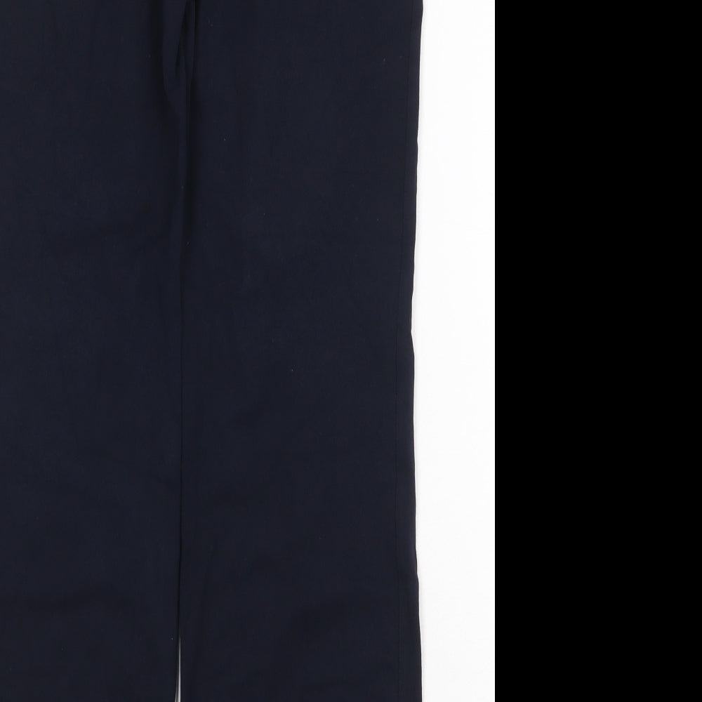 Marks and Spencer Womens Blue Cotton Jogger Trousers Size 12 Regular - Contrasting Trim