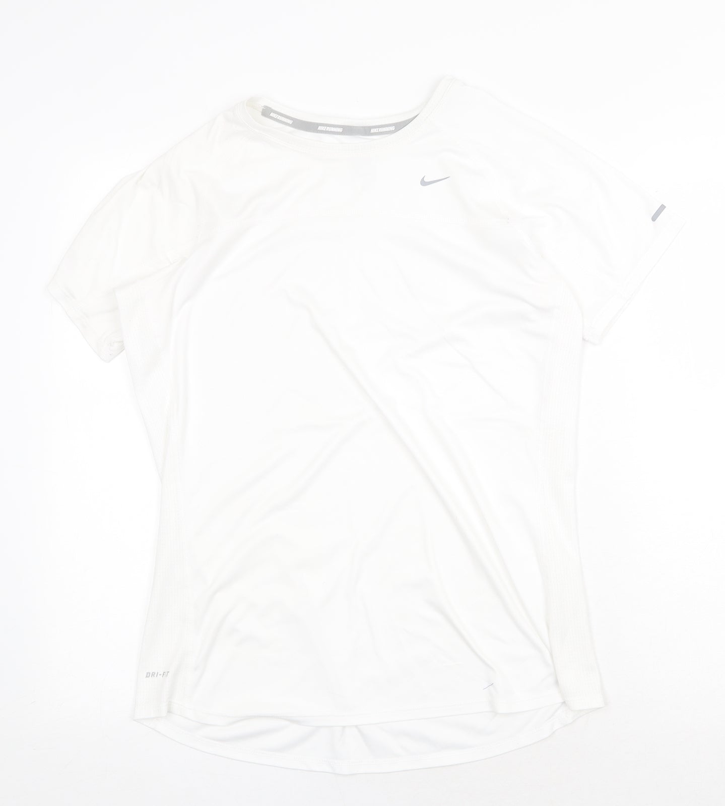 Nike Mens White Polyester Basic T-Shirt Size L Round Neck Pullover