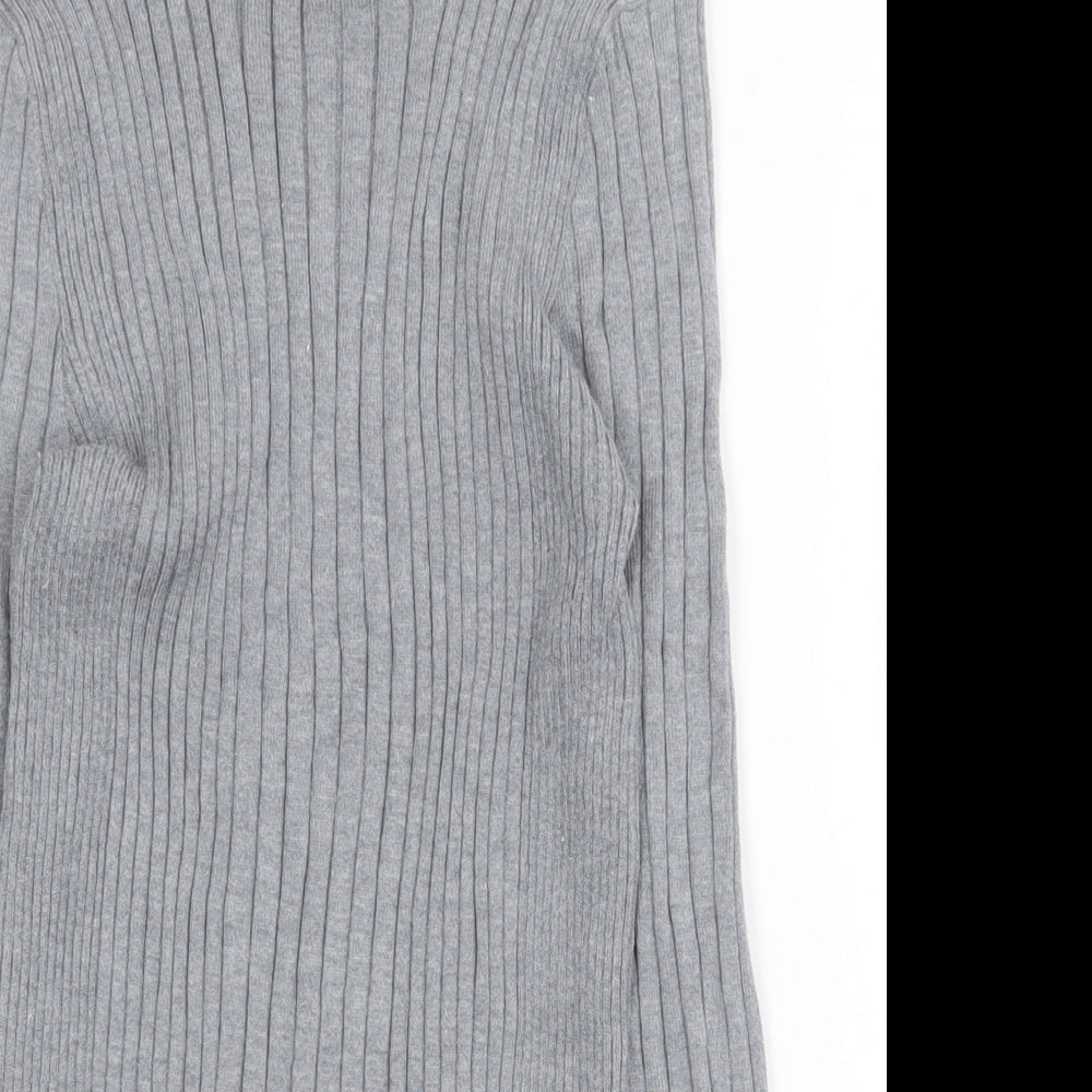 Atmosphere Womens Grey Mock Neck Viscose Pullover Jumper Size 12