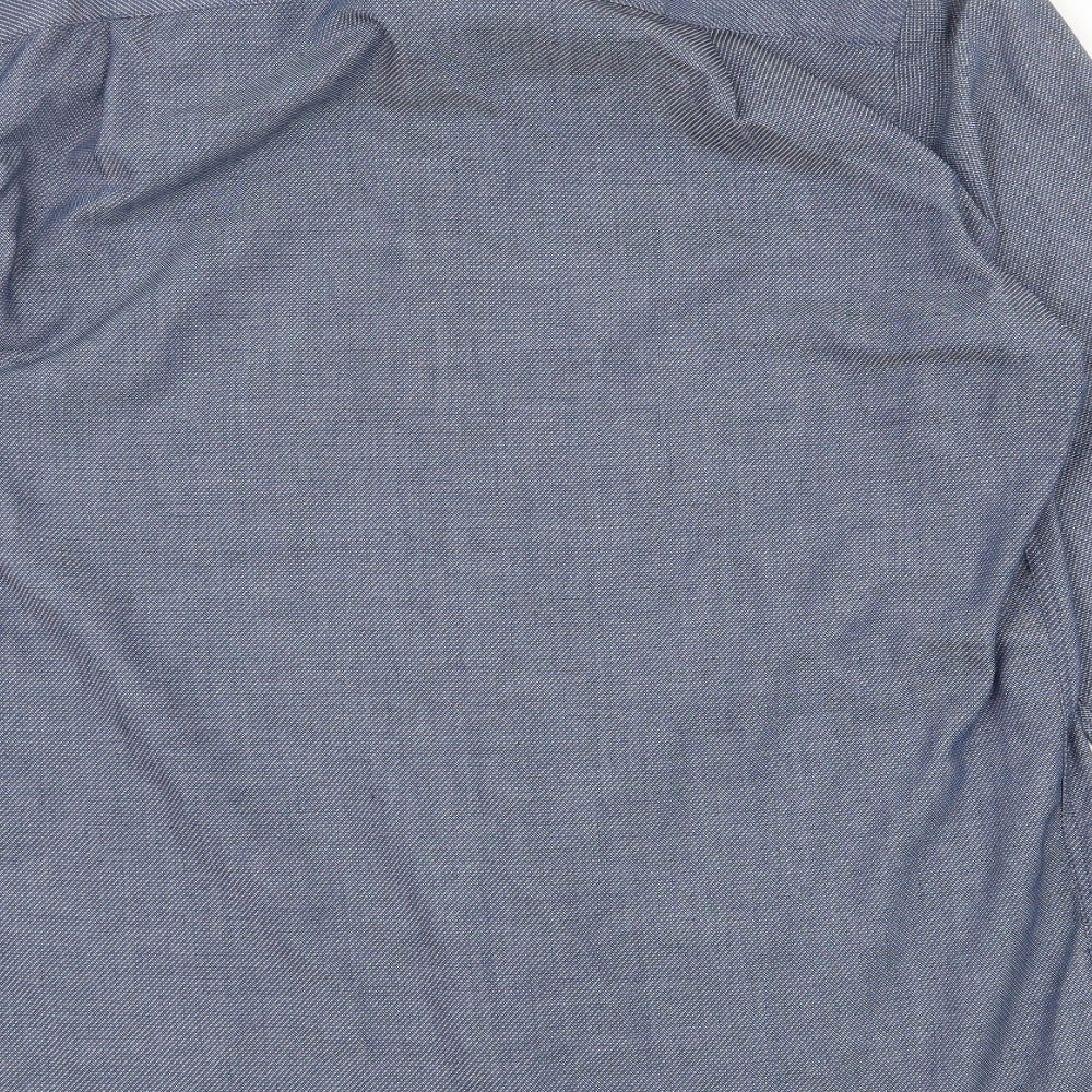 NEXT Mens Blue Polyester Dress Shirt Size 16 Collared Button