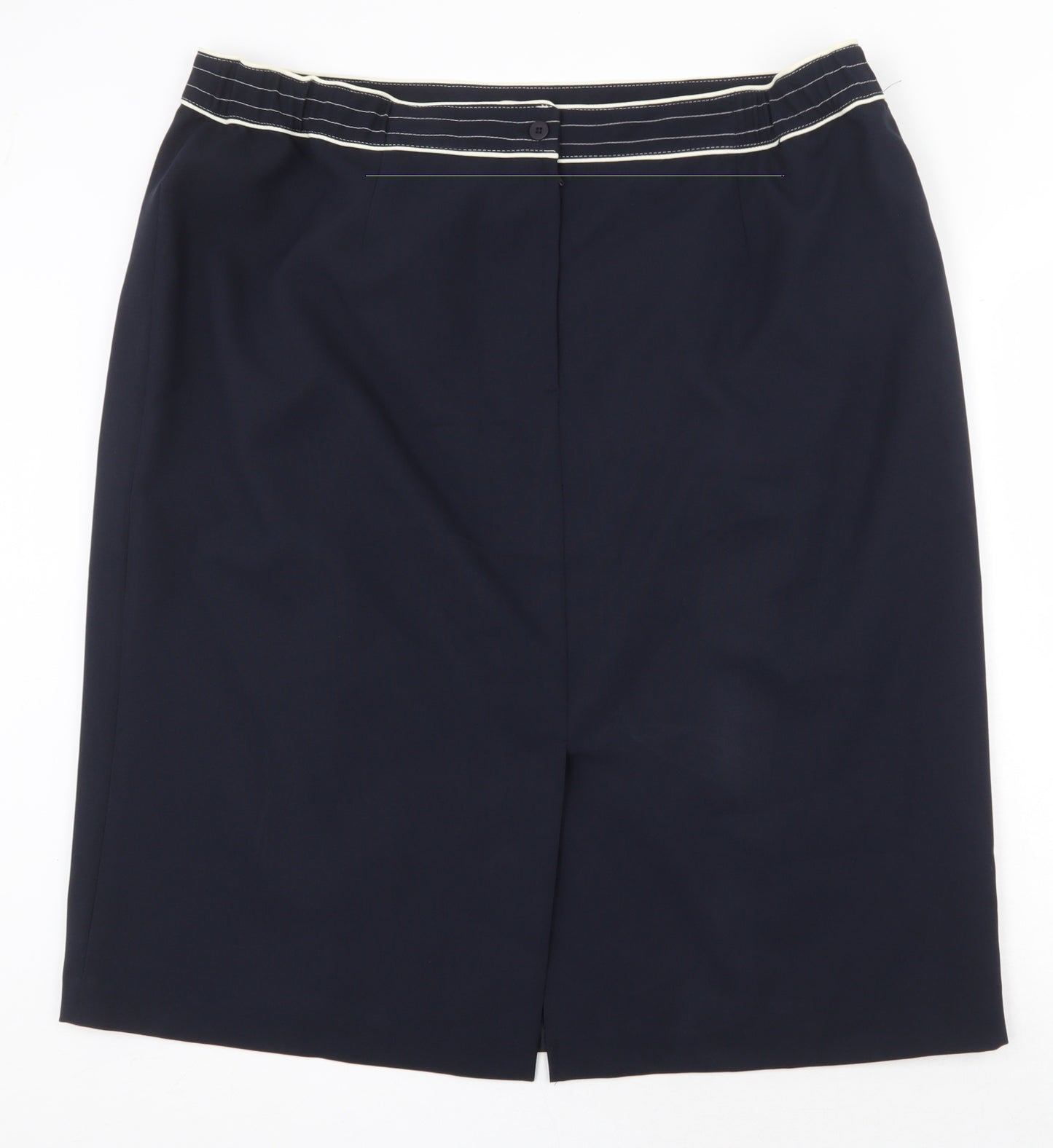 Classics Womens Blue Polyester Straight & Pencil Skirt Size 24 Zip