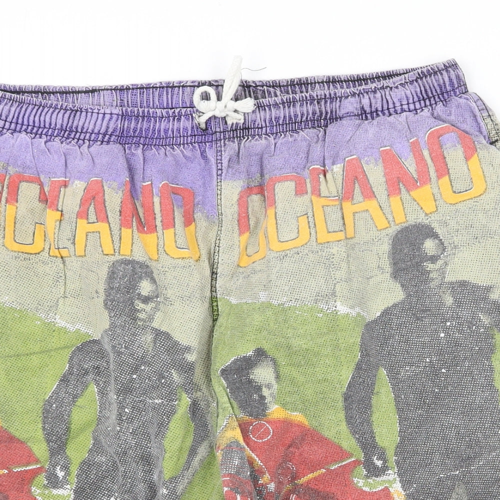 Richinco Mens Multicoloured Cotton Sweat Shorts Size 30 in Regular Drawstring