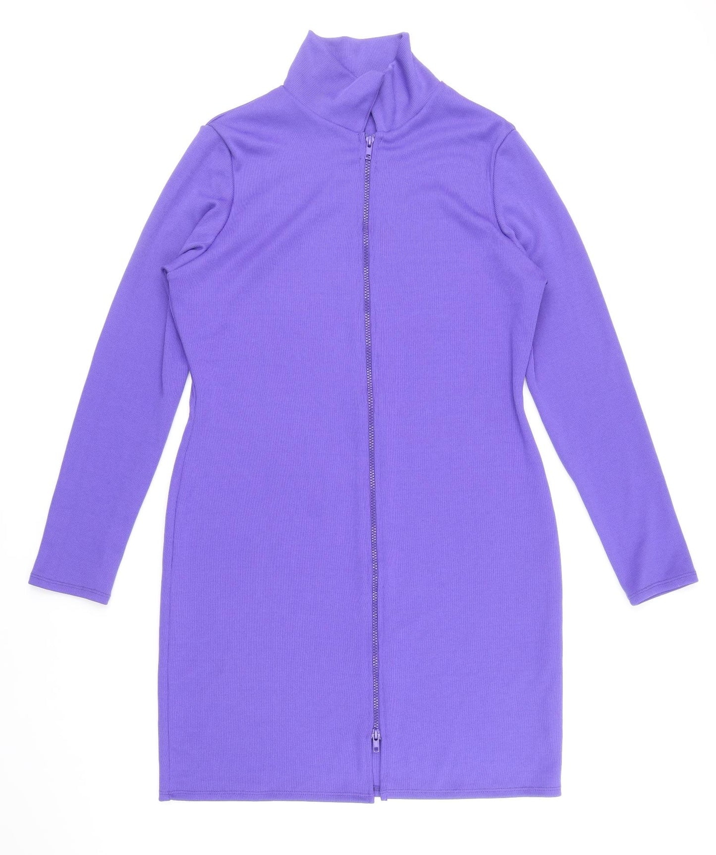 As You Womens Purple Polyester Tank Dress Size 18 High Neck Zip