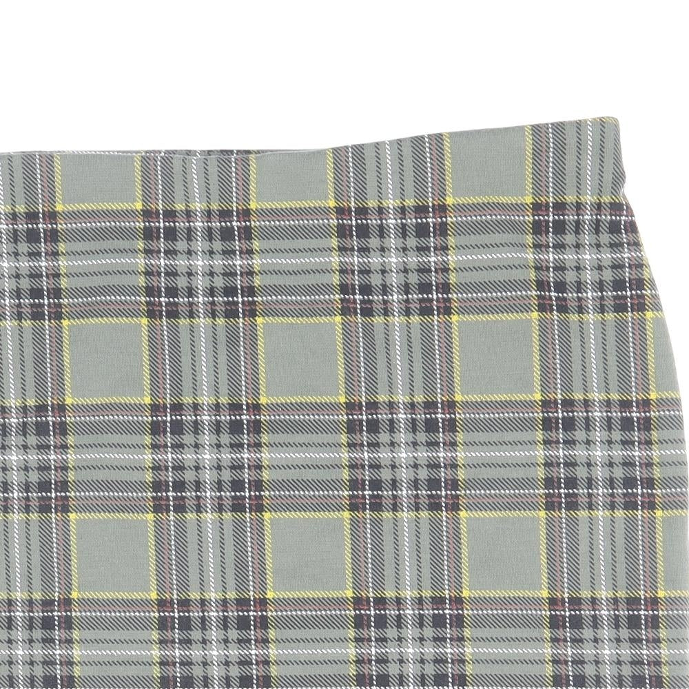 New Look Womens Green Plaid Polyester Straight & Pencil Skirt Size 10