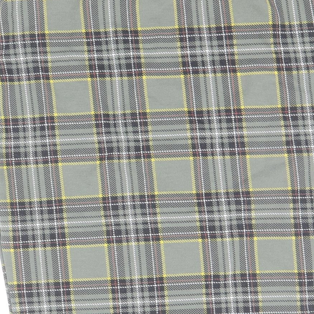 New Look Womens Green Plaid Polyester Straight & Pencil Skirt Size 10