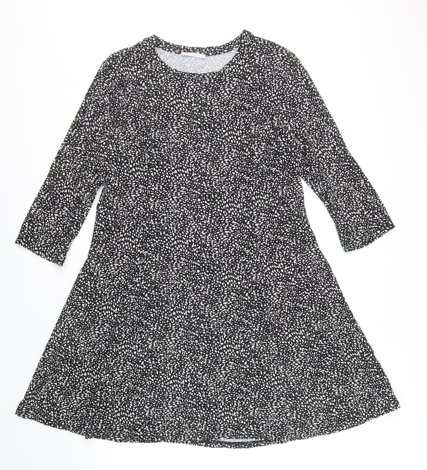 Primark Womens Black Geometric Polyester A-Line Size 18 Round Neck Pullover