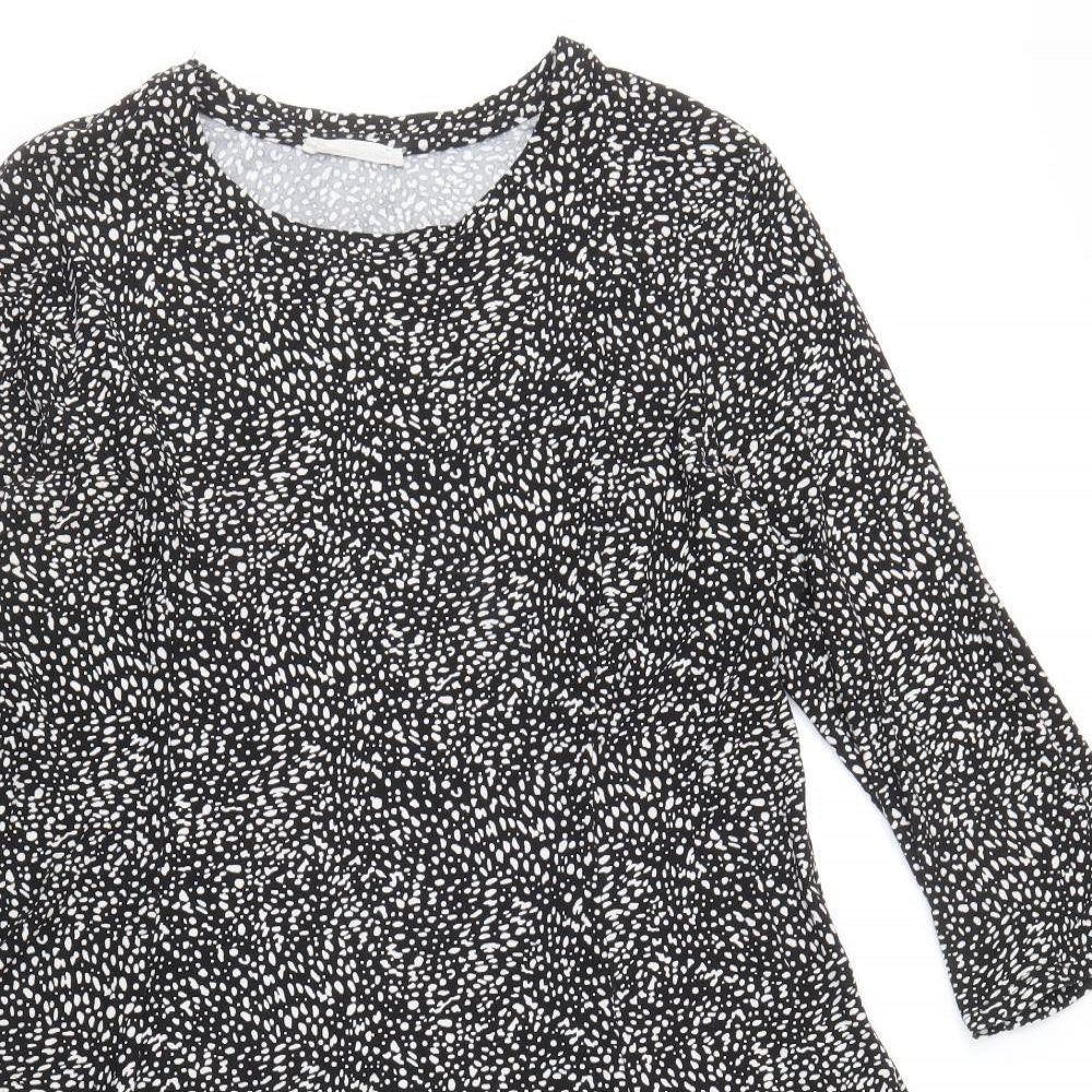 Primark Womens Black Geometric Polyester A-Line Size 18 Round Neck Pullover