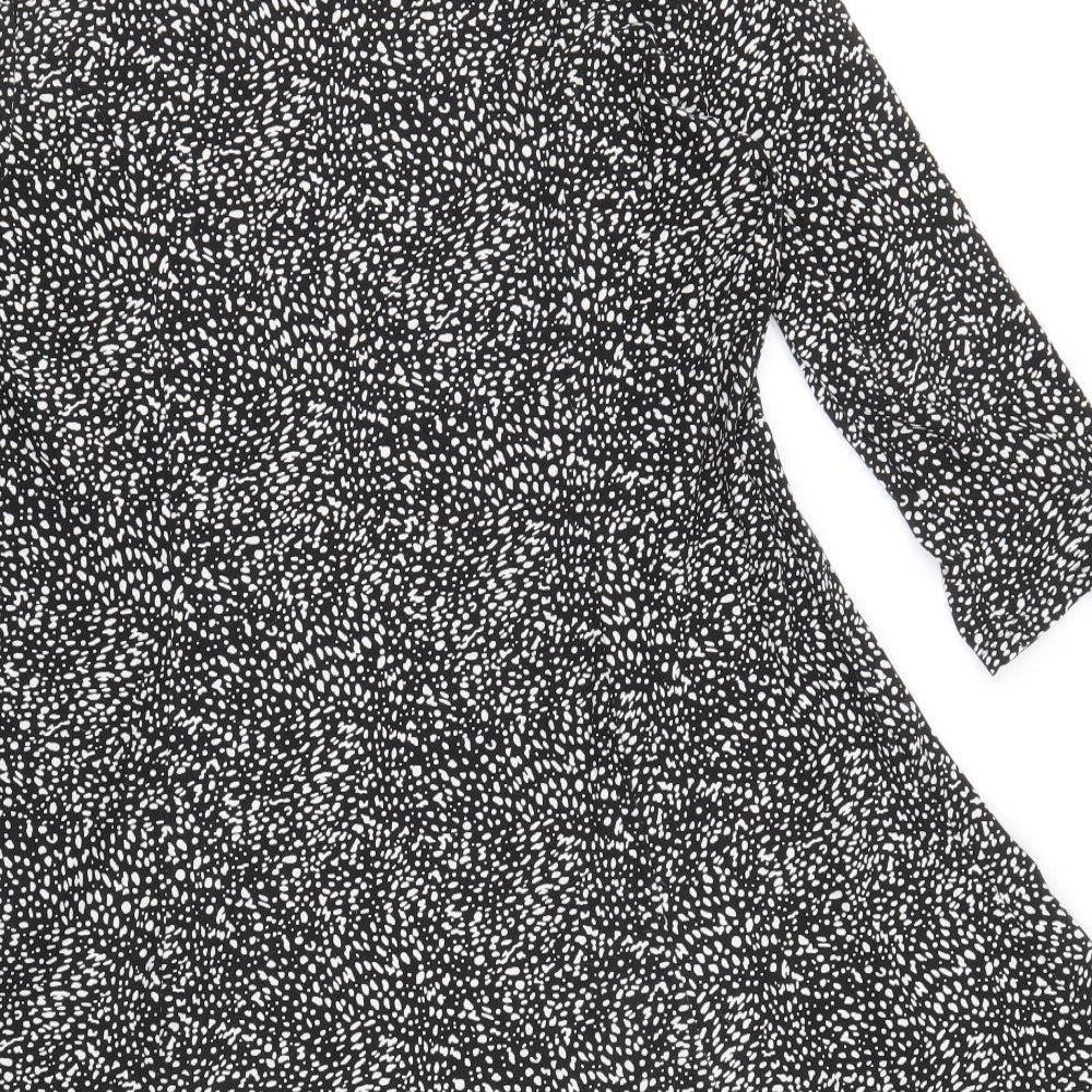 Primark Womens Black Geometric Polyester A-Line Size 18 Round Neck Pullover