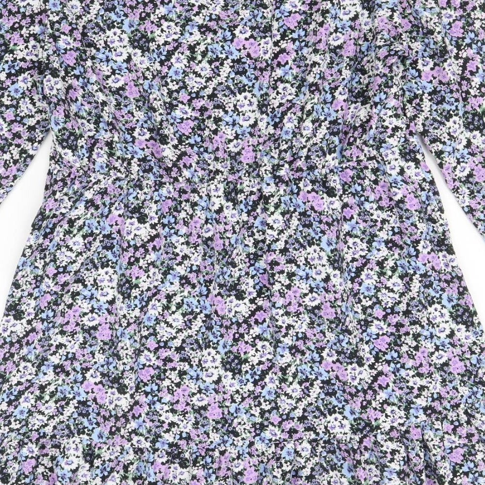 George Womens Multicoloured Geometric Polyester A-Line Size 16 V-Neck Pullover