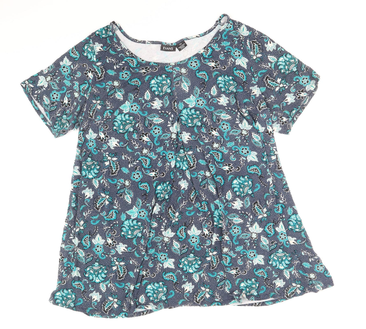 Evans Womens Multicoloured Geometric Viscose A-Line Size 20 Round Neck