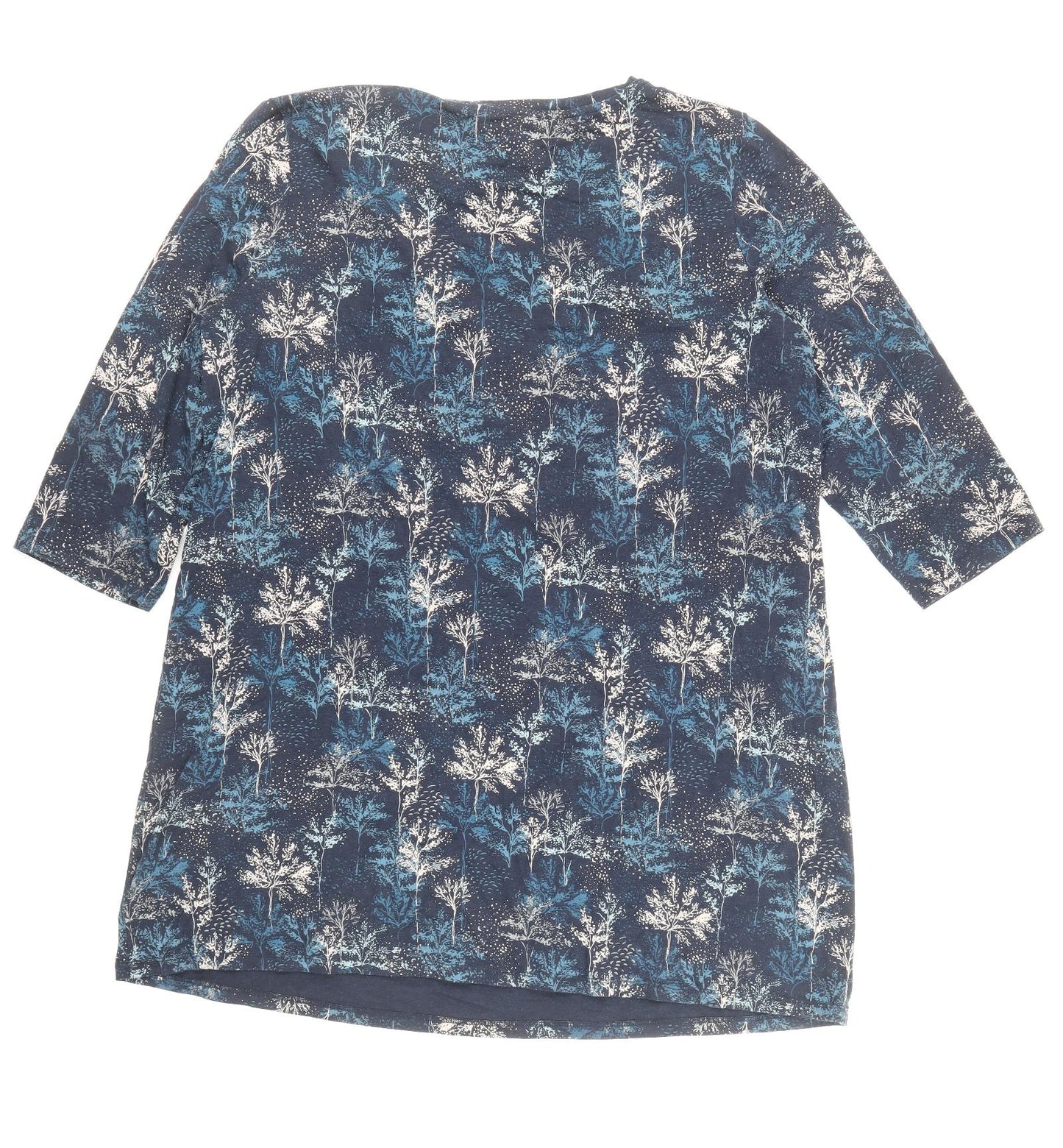 Seasalt Womens Blue Geometric Viscose Shift Size 16 Scoop Neck Pullover