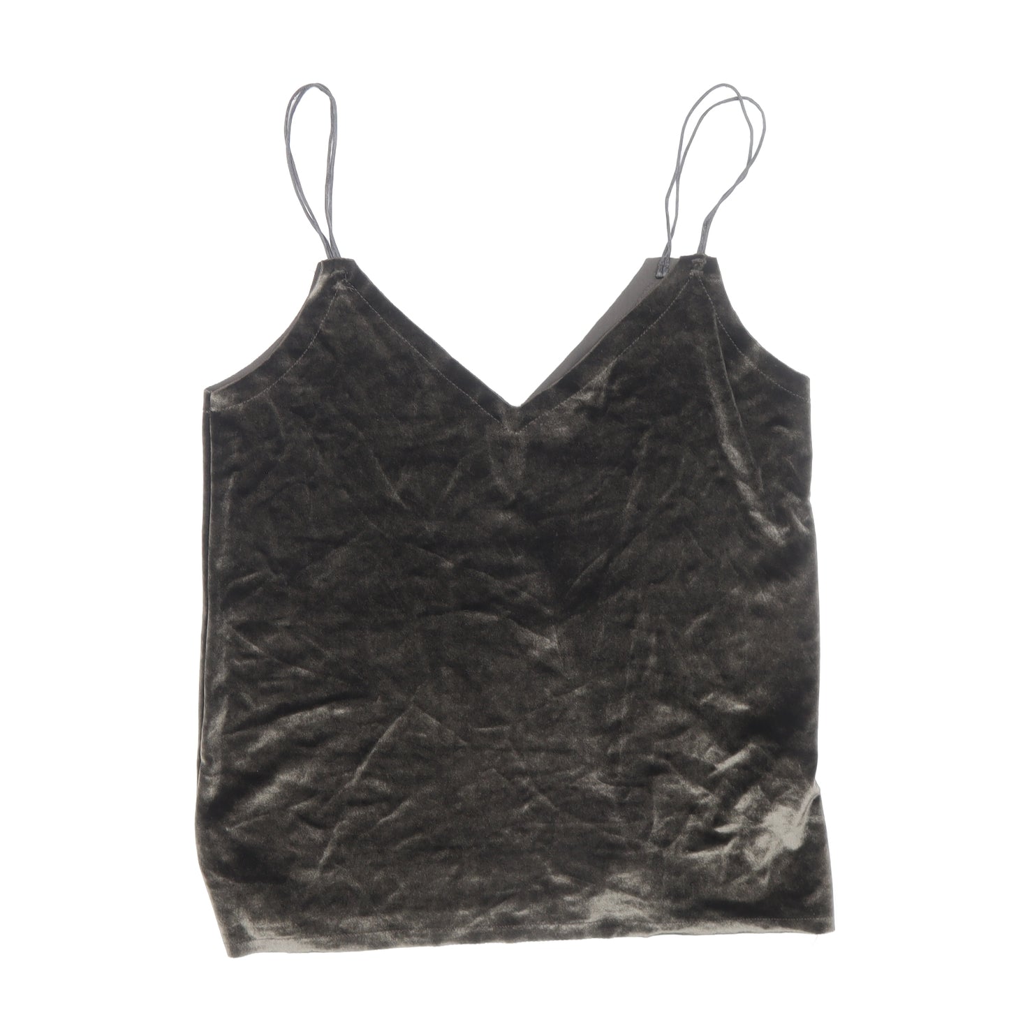 Pull&Bear Womens Brown Polyester Basic Tank Size S V-Neck