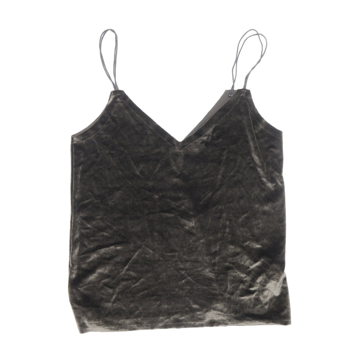 Pull&Bear Womens Brown Polyester Basic Tank Size S V-Neck