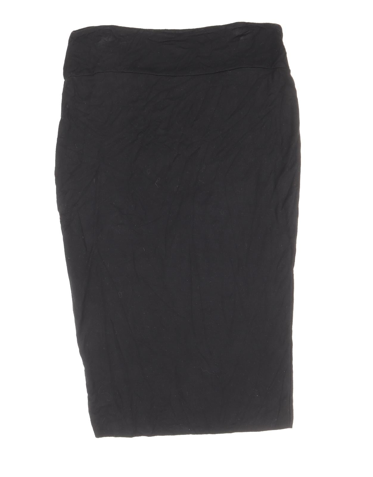 Papaya Womens Black Viscose Straight & Pencil Skirt Size 14