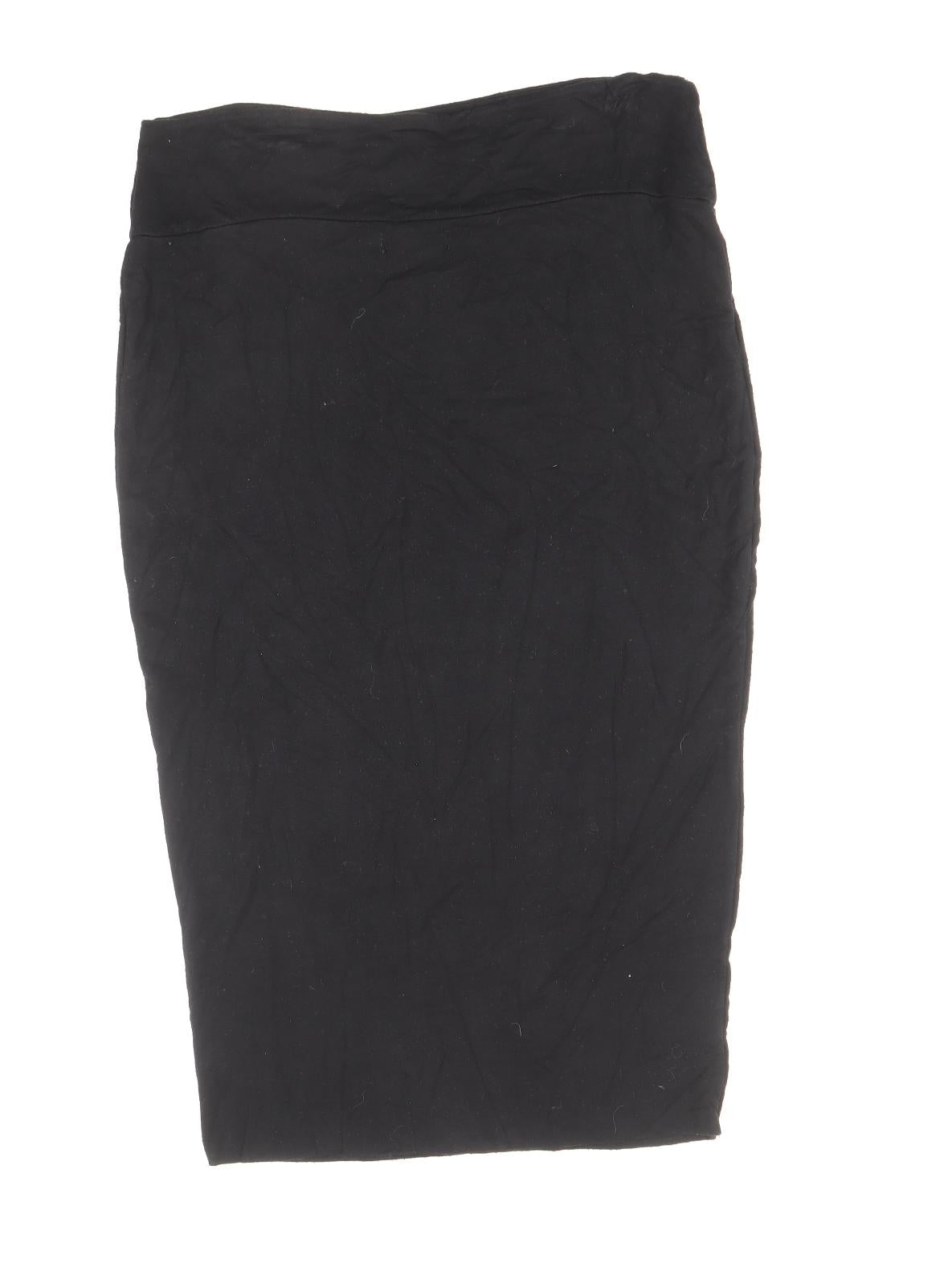 Papaya Womens Black Viscose Straight & Pencil Skirt Size 14