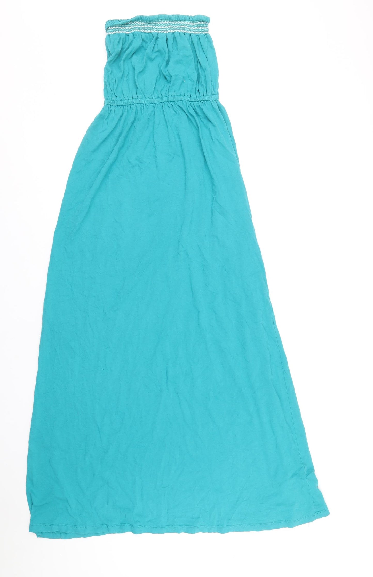 Peacocks Womens Blue 100% Cotton Tank Dress Size 8 Off the Shoulder Pullover